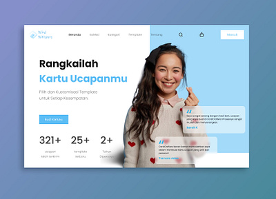 LANDING PAGE WEBSITE JASA KARTU UCAPAN branding graphic design ui