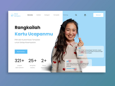 LANDING PAGE WEBSITE JASA KARTU UCAPAN branding graphic design ui