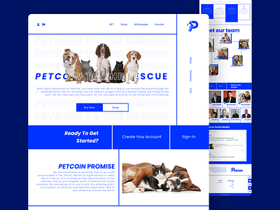PetCoin Landing Page Design - Empower Pet Rescue Efforts! creative direction
