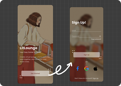#001 Daily ui Sign Up page bookapp dailyui design litlounge signuppage uiux