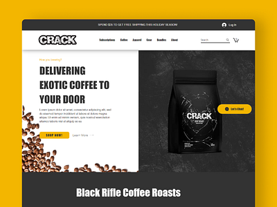 Crack Coffee: Stylish Landing Page Design minimalist design