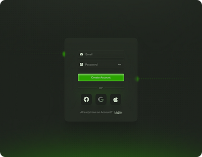 Sign Up Modal dark form glass glow signup ui website