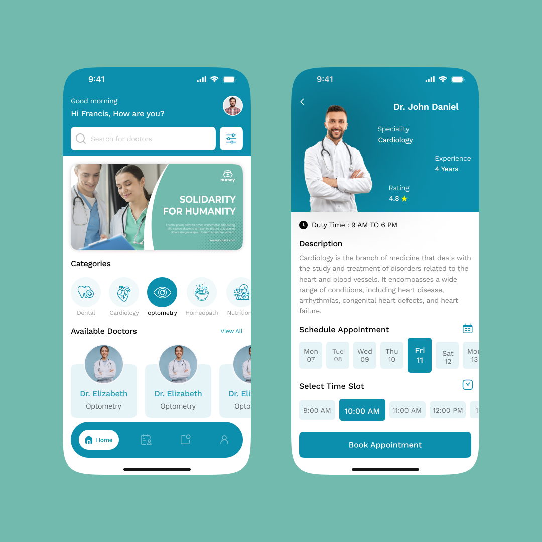 💡 Doctor Booking App UI Design 💡 by Jebastin on Dribbble