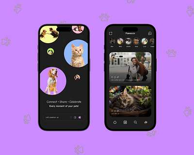 Pawsocio App app app design design dog app figma pet app pet care social media app social media design trending trending designs ui