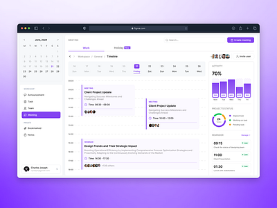 Team Availability and Scheduling analytics calendar charts design system figma inspiration meeting project management scheduling team ui