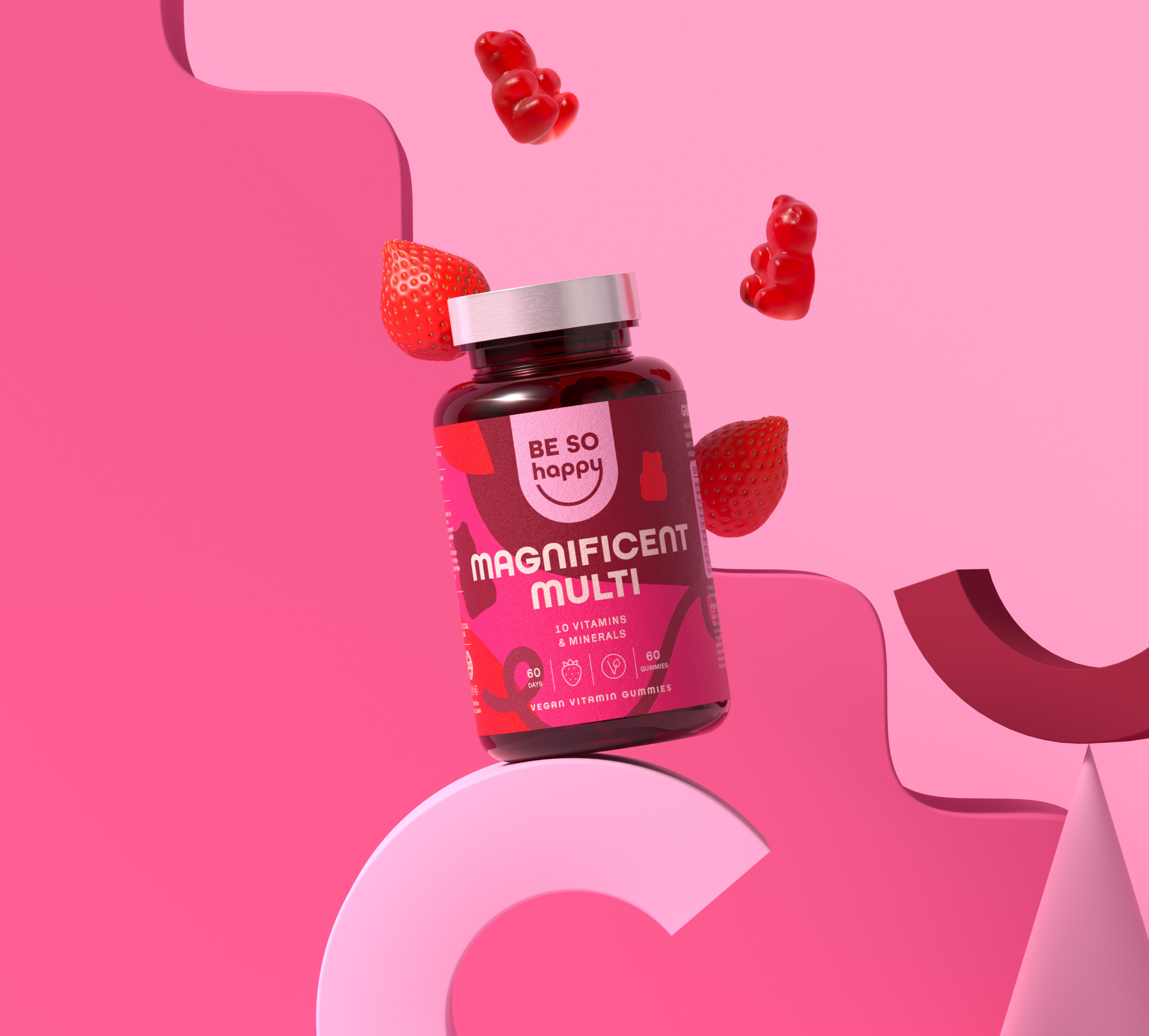 Supplement Vitamin Branding & Packaging Design / Be So Happy by