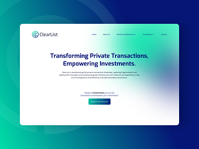 Modern Landing Page Design for Private Investment Solutions designer