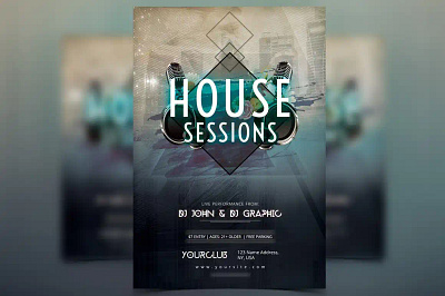 House Sessions - PSD Flyer artist christmas flyer background club party elegant flyers events flyer flyer illustration party psd flyers psd party flyer