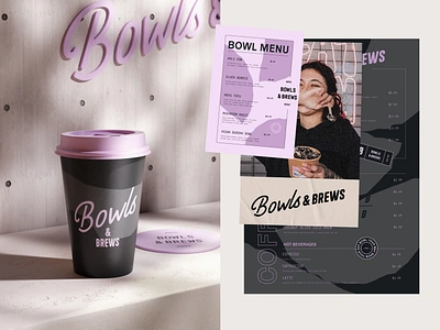 Bowls & Brews Branding and Packaging Design bowls branding brandingagency brews business cafe cofeebranding coffeebrand design emblem espresso identity label logo menu menudesign packaging packaging design tea typography