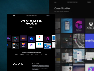 Ensooo.com dark theme design design agency portfolio showcase ui uiux web web design web layout webdesign webflow website