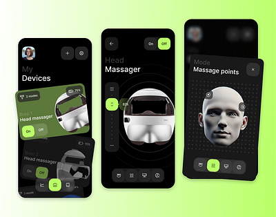 HeadEase App 2024 app branding design designer head massager ui uiux