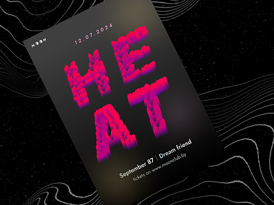 Poster for beat the heat party design illustration ui web design