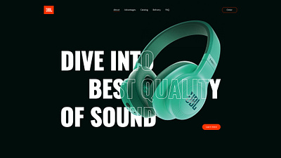 JBL Landing Page Design concept adobe photoshop figma logo typography ui ux web design