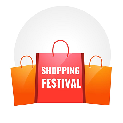 Shopping Bag Logo Shop Local Logo Outlet Sale Logo Shopping Fest