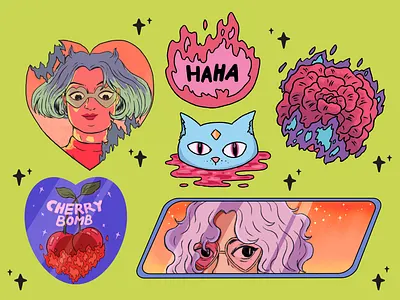 Pyromaniac Sticker Pack by RRRNTE branding clip art halloween halloween clip art icon illustration witch