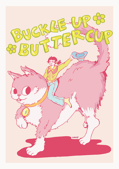 Buckle Up B cat illustration cats character design editorial illustration illustration illustrator poster illustration procreate