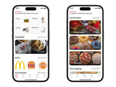 Bite sprint - food delivery app app design food delivery ui user experience user interface ux