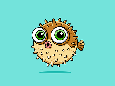 Pufferfish / Blowfish adorable blowfish cartoon character cheeky crypto meme cute cute mascot fish fresh water funny illustration mascot mascot logo ocean playful pufferfish spikes surprised swimming