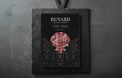 Benard – Artisan Sausage Packaging Design branding detailed elegant graphic design illusstration label design lettering logo logo design logotype luxury brand luxury packaging monoline monolinear package design sophisticated type design