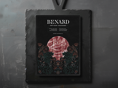 Benard – Artisan Sausage Packaging Design branding detailed elegant graphic design illusstration label design lettering logo logo design logotype luxury brand luxury packaging monoline monolinear package design sophisticated type design