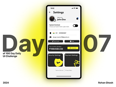 Daily UI - 007 app challenge dailyui design figma settings ui ux