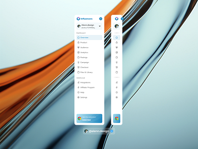 Sidebar "Influencers" - UI Design android app concept dashboard design design app drib dribbble post dropdown ios left menu macbook menu navigation saas sidebar ui ux web windows