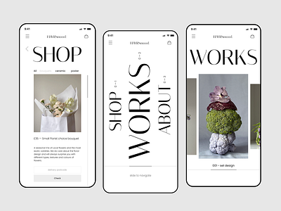 Flower studio App app appdesign branding concept flowers gallery mobile shop ui ux