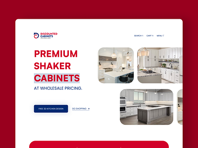Discounted Cabinets Landing Page Design - Premium Shaker Cabinet design inspiration