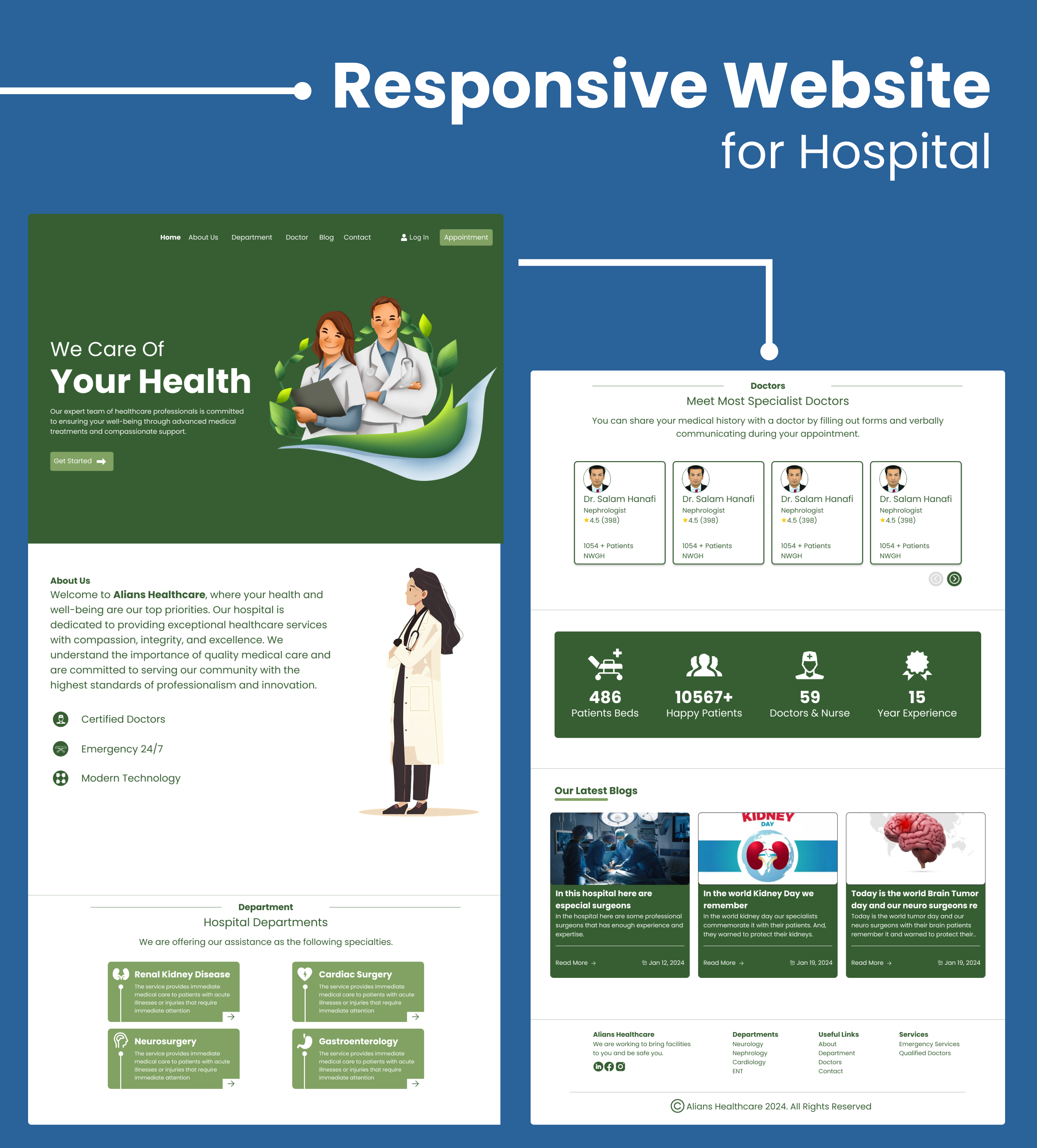 Website for a Hospital branding ui