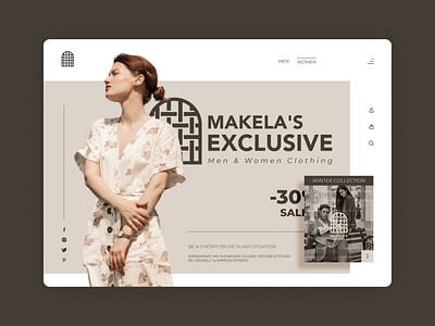 Makela's Exclusive Clothing Landing Page Design fashion landing page