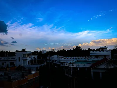 Stock:00007 ✨Cityscape Bathed in Sunlight Dramatic Storm Clouds inspiring