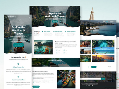 Voyage - Travel Blog Website behance design figma mobileui responsive responsivedesign ui uiux userinterface ux web webdeveloper website