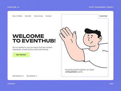 EventHub - Event Management Platform animation design graphic design illustration typography ui uxui web webdesign