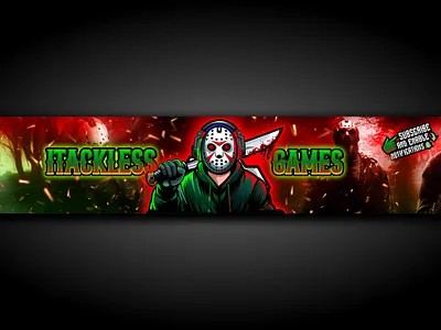 Friday the 13th game YouTube banner and channel logo banner channel art design friday the 13 game gaming banner horror banner logo motion graphics youtube channel youtube channel art youtube channel banner youtube gaming banner youtube intro youtube logo youtube thumbnail