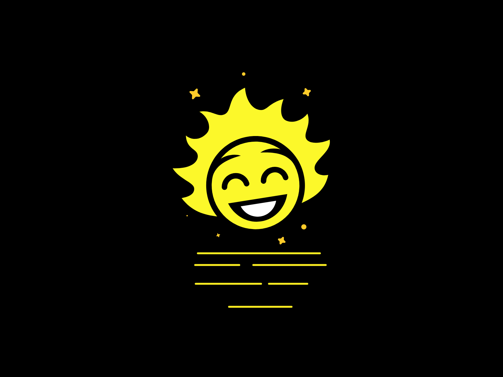 Smiling sun made in SVGator animation black icon illustration logo mark smile sun svgator symbol yellow