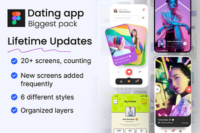 Dating app design Pack UI KIT app design pack dating app design pack ui kit dating app figma dating template figma mobile app modern app modern app ui kit modern ui kit ui design ui kit figma ui template