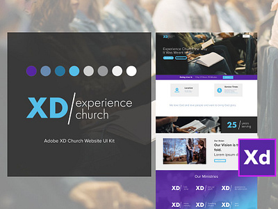 Adobe XD Experience Church Web Kit church website design experience layouts page template theme ux web web design website