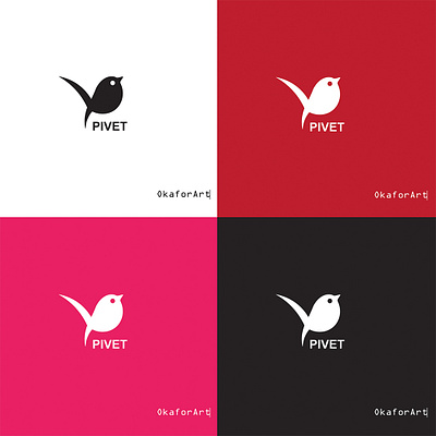 PIVET bird logo brandimg branding company logo graphic design logo logo design minimalist logo modern logo professional logo