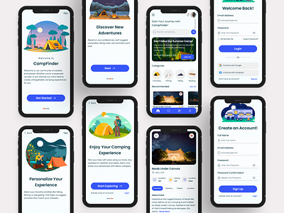 CampFinder - Camping App appdesign design figma ui uiuxdesign userinterface ux webdesign