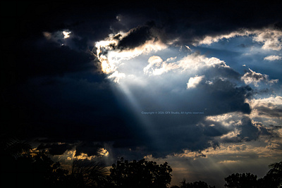 Stock:00008 ✨Cityscape Bathed in Sunlight Dramatic Storm Clouds natural wonder