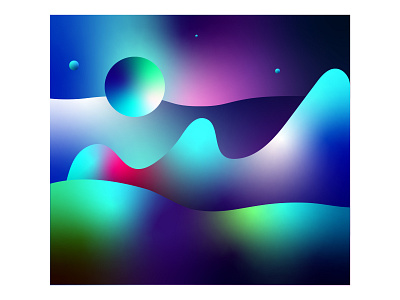 venus landscape gradient design digital gradient graphic design illustration web