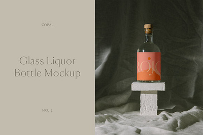 Glass Liquor Bottle Mockup No. 2 alcohol mockup alcohol packaging beverage mockup bottle mockup cork bottle mockup glass liquor bottle mockup no. 2 liquor packaging packaging mockup spirit mockup tequila packaging vodka packaging