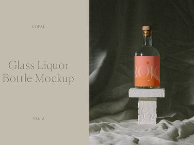 Glass Liquor Bottle Mockup No. 2 alcohol mockup alcohol packaging beverage mockup bottle mockup cork bottle mockup glass liquor bottle mockup no. 2 liquor packaging packaging mockup spirit mockup tequila packaging vodka packaging