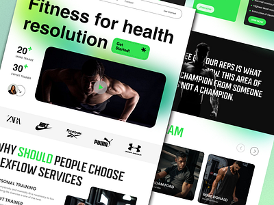 Gym & Fitness Landing Page fitness fitness website gym landing page gym website landing page landing page design uiux webpage design