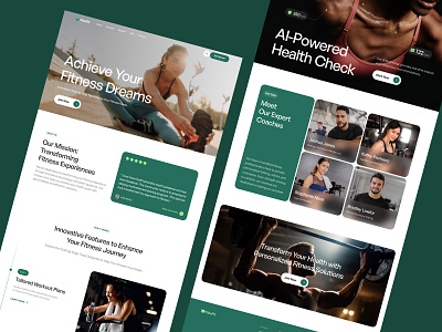 Smart Fitness Coach Website banner coach fitness fitness app gym how it works landing landing page process sport steps team ui ux web website