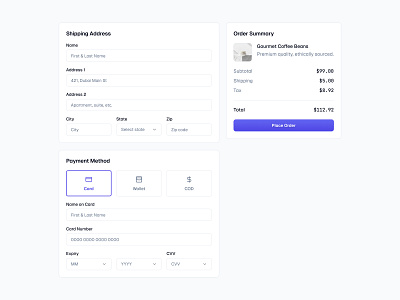 Shipping & Checkout 🚚 checkout design ecommerce form input minimal saas select shipping ui web design