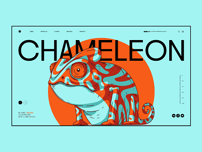 Chameleon design concept chameleon design graphic design illustration minimalism ui