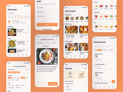 CookUp - Recipe Book & Meal Planner app app design app ui clean cooking design fresh illustration ios minimal mobile mobile app mobile design ui user interface ux