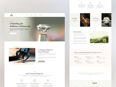 Anuimpex diamond landing page design diamond diamond website landing page landing page design luxury natural diamond ui website