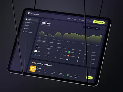 Chompchain Dashboard - bitcoin chart coin crypto dashboard deals finance graph invest investors landing news portfolio token ui ux web web3 website